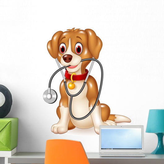 Cartoon Funny Dog Sitting Wall Decal