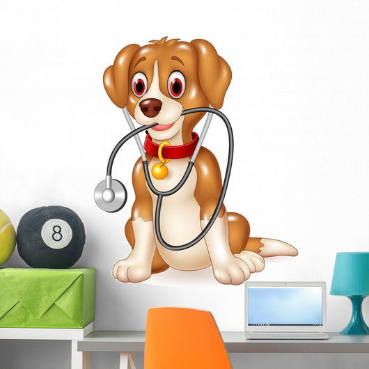 Cartoon Funny Dog Sitting Wall Decal