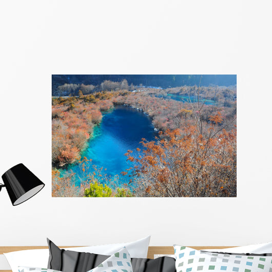 Colorful lake in Jiuzhaigou, China Wall Mural