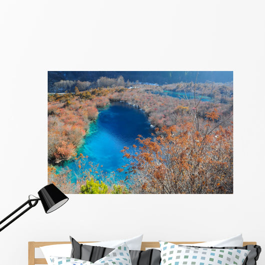 Colorful lake in Jiuzhaigou, China Wall Mural