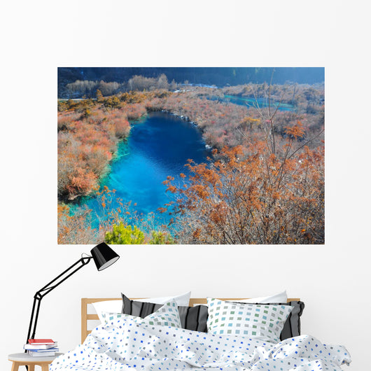 Colorful lake in Jiuzhaigou, China Wall Mural
