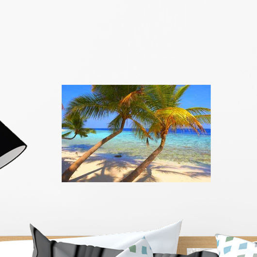 Excellent Beach with Palm Wall Decal