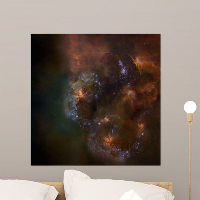 Distant Galaxies and Formations Wall Mural shown on a wall