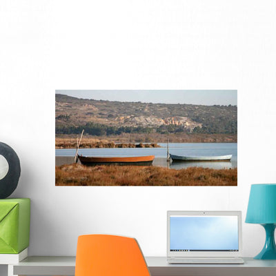 Boats Pond Lapalme Wall Decal shown on a wall