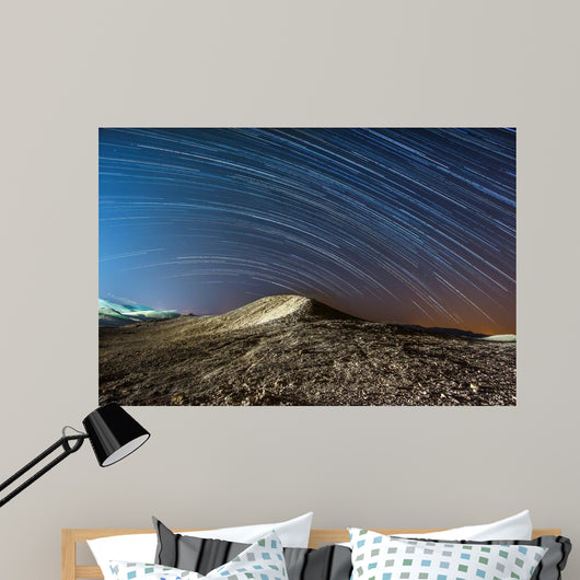 Star Trails over Mountains Wall Decal