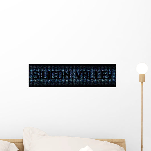 Silicon Valley Text Hex Wall Decal