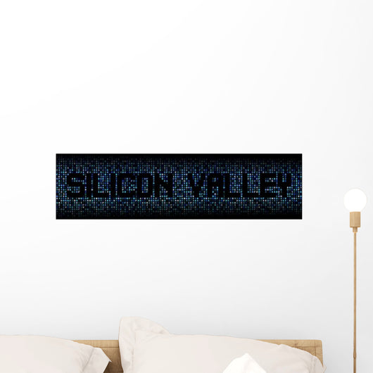 Silicon Valley Text Hex Wall Decal