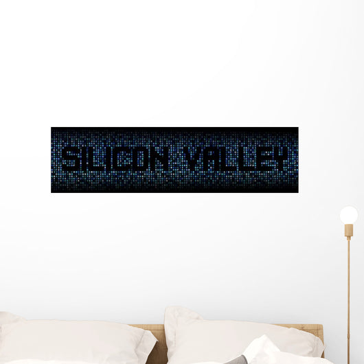 Silicon Valley Text Hex Wall Decal