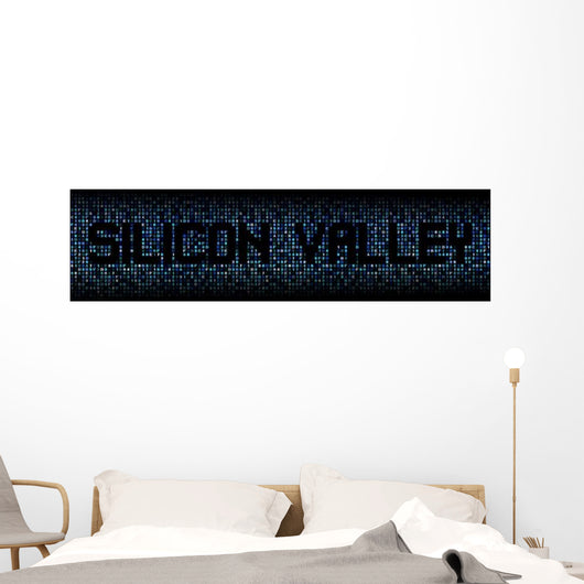 Silicon Valley Text Hex Wall Decal
