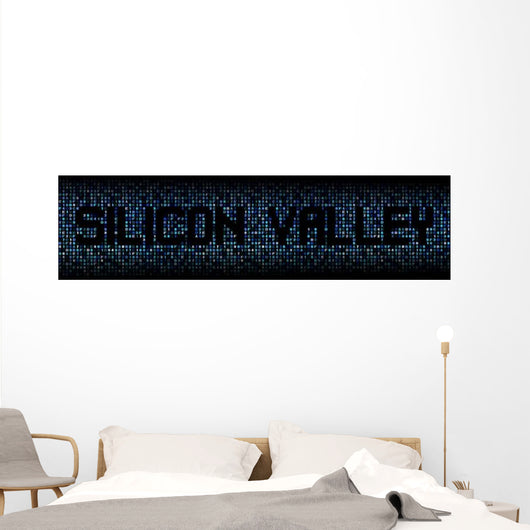 Silicon Valley Text Hex Wall Decal