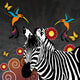 Humming Birds and Zebra Wall Decal