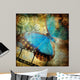 Grungy Artwork with Butterfly Wall Decal