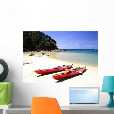 Kayaking Abel Tasman Wall Decal shown on a wall
