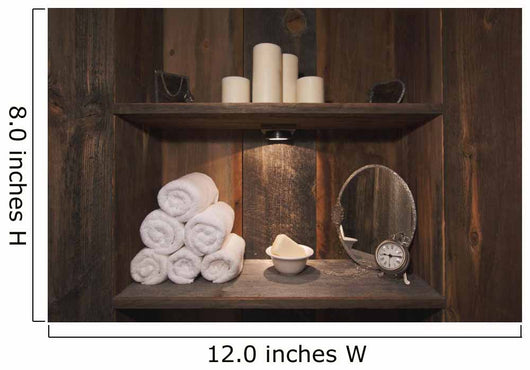 Rustic Spa Scene with Wall Decal