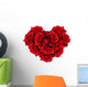 Red Rose Flowers Heart Wall Decal