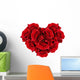 Red Rose Flowers Heart Wall Decal