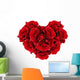Red Rose Flowers Heart Wall Decal