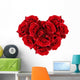 Red Rose Flowers Heart Wall Decal