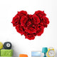 Red Rose Flowers Heart Wall Decal