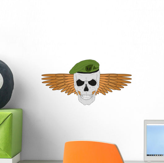 Skull Green Beret Wall Decal
