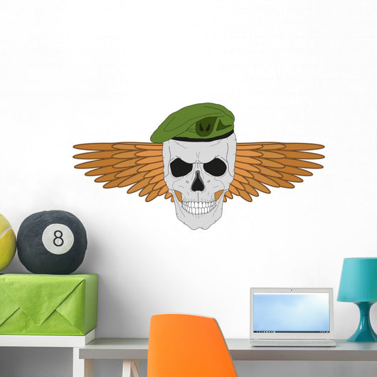 Skull Green Beret Wall Decal