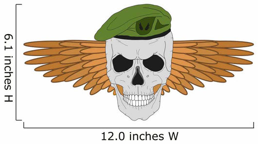 Skull Green Beret Wall Decal