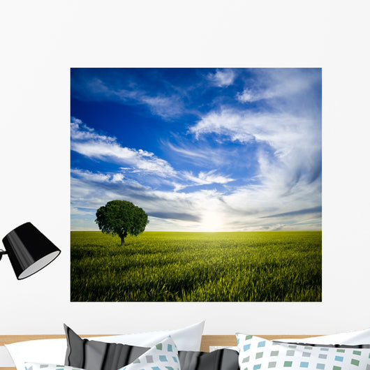 Lonely Tree Sunrise Wall Decal