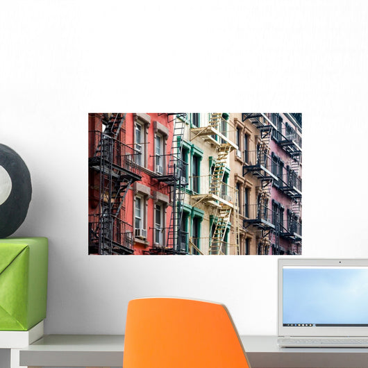 Colored Apartment Buildings New Wall Decal