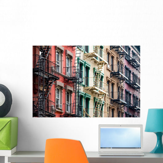 Colored Apartment Buildings New Wall Decal