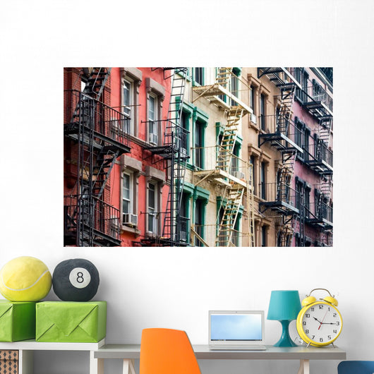 Colored Apartment Buildings New Wall Decal