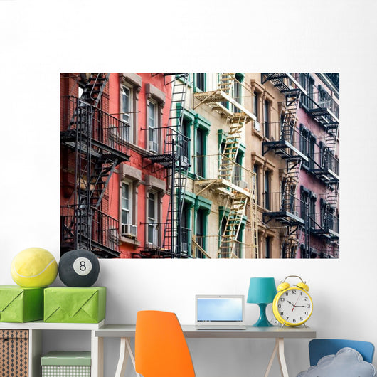 Colored Apartment Buildings New Wall Decal