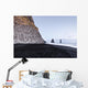 The black sand beach of Reynisfjara and the mount Reynisfjall fr Wall Mural