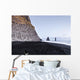 The black sand beach of Reynisfjara and the mount Reynisfjall fr Wall Mural