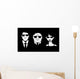 Three Person Glasses and Wall Decal
