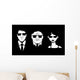 Three Person Glasses and Wall Decal