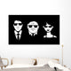 Three Person Glasses and Wall Decal