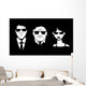 Three Person Glasses and Wall Decal