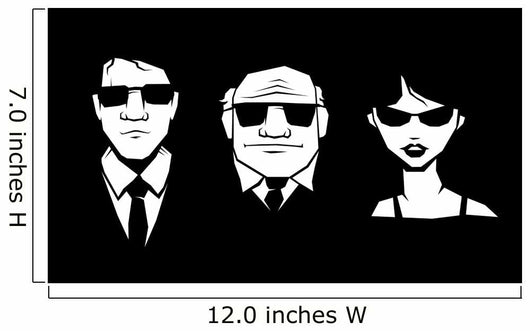 Three Person Glasses and Wall Decal