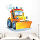 Cartoon Funny Tractor Bulldozer Wall Decal