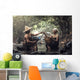Old Asian Woman Working Wall Decal