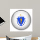Massachusetts State Flag Button Wall Decal