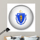 Massachusetts State Flag Button Wall Decal