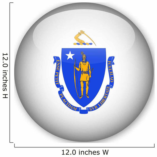Massachusetts State Flag Button Wall Decal