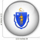 Massachusetts State Flag Button Wall Decal