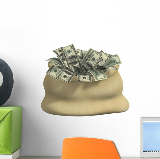 Bag Filled Dollars Wall Decal