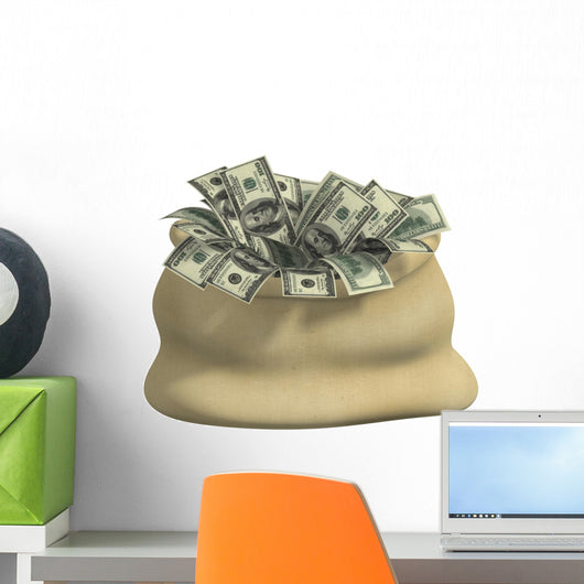Bag Filled Dollars Wall Decal