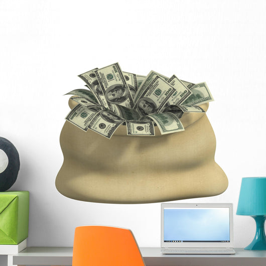 Bag Filled Dollars Wall Decal