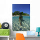 Snorkeler Exploring Starfish Lagoon Wall Decal