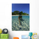 Snorkeler Exploring Starfish Lagoon Wall Decal