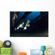 Batfishes Swimming around Shipwreck Wall Decal